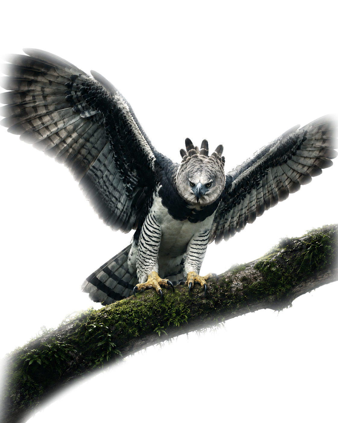 Águila harpía sobre una rama